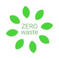 Icon zero waste, sign of recycling, recycling, eco life, eco-friendly garbage. Green sign, vector