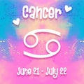 Zodiac signs set - Cancer - Colorful trendy design
