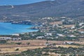 Iconic aerial view From the entrance of the cave of Antiparos island towards the aegean sea in Cyclades, Greece Royalty Free Stock Photo