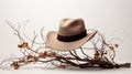 Iconic American Cowboy Hat Photoshoot With Dry Branches