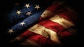 Iconic american flag waving in the wind with textured grunge effect and stars Royalty Free Stock Photo