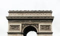 The iconic Arc the Triomphe in a blue sky day in Paris, France, Europe. Famous touristic places in Europe. European city travel Royalty Free Stock Photo