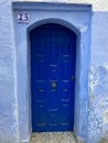 Iconic blue door and wall, Chefchaouen, the blue city of Morocco