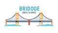 Iconic Bridge Landmark, Engineering Structure Connection Vector, vector design Generative AI Royalty Free Stock Photo
