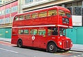 Iconic British double decker Routemaster red bus in London. Royalty Free Stock Photo