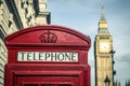 Iconic british old red telephone box Royalty Free Stock Photo