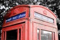 Iconic British red telephone box