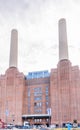 The iconic chimneys of the decommissioned battersea coal-fired power station