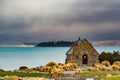 The famous little historic Church of the Good Shepherd on the shores of Lake Tekapo