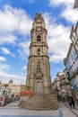 The iconic Clerigos Tower of the city of Porto, Portugal