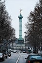 Iconic Column of Liberty at Place de La Bastille, Paris