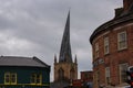 The iconic crooked spire of the Church of St Marys and All Saints in Chesterfield Royalty Free Stock Photo