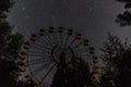 Radioactive ferris wheel at night in Pripyat, Chernobyl zone Royalty Free Stock Photo