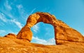 Iconic Delicate Arch at sunset, Arches National Park, Utah, USA Royalty Free Stock Photo