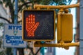 Don`t walk signal on a New York Street Royalty Free Stock Photo