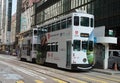 Iconic double decker tram in Hong Kong