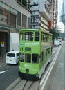 Iconic double decker tram in Hong Kong