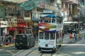 Iconic double decker tram in Hong Kong