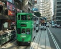 Iconic double decker tram in Hong Kong