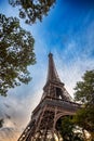 The iconic Eiffel Tower in Paris France, at sunset Royalty Free Stock Photo