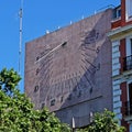 Iconic Sundial near Plaza de Chueca, Madrid, Spain