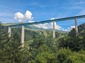 Iconic Europe Bridge of the famous Brenner Highway leading through the alps to Italy