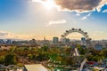 Iconic fairy wheel and other amusement rides in the background city view of Vienna, Austria Royalty Free Stock Photo