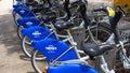 The iconic free bikes parked around the Brisbane City in Queensland on February 1st 2021