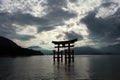 The iconic gate of Shinto shrine in Miyajima. It`s close to Itsu