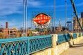 The Iconic Grain Belt Sign over the Mississippi River, Minneapolis