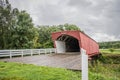 The iconic Hogback Covered Bridge spanning the North River, Winterset, Madison County, Iowa Royalty Free Stock Photo
