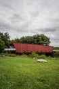 The iconic Hogback Covered Bridge spanning the North River, Winterset, Madison County, Iowa