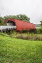 The iconic Hogback Covered Bridge spanning the North River, Winterset, Madison County, Iowa Royalty Free Stock Photo