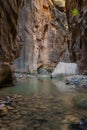 Iconic House Rock in the Narrows section of the North Fork Virgin River, in Zion National Park, Utah Royalty Free Stock Photo