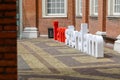 The iconic Iamsterdam sign in a courtyard of Amsterdam in the Netherlands