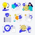 Iconic Illustration: Capturing Creativity, Communication, Problem Solving, Security, Management, Privacy, Collaboration, Interacti Royalty Free Stock Photo