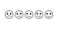 Iconic illustration of satisfaction level. Range to assess the emotions of your content. Feedback in form of emotions Royalty Free Stock Photo