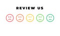 Iconic illustration of satisfaction level. Range to assess the emotions of your content. Feedback in form of emotions. User Royalty Free Stock Photo