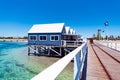 Iconic jetty and beach huts. Busselton, Western Australia