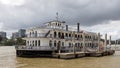 The iconic Kookaburra Queen riverboat moored along the Brisbane River in Queensland on February 1st 2021