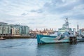 iconic landmark in London, HMS Belfast, the historical military warship vessel