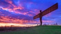 Sunset at Angel of the North Royalty Free Stock Photo