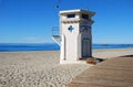 The iconic life guard tower on the Main Beach of Laguna Beach, California. Royalty Free Stock Photo