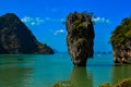 The iconic limestone formation of James Bond Island, Phuket, Thailand Royalty Free Stock Photo