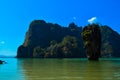 The iconic limestone formation of James Bond Island, Phuket, Thailand Royalty Free Stock Photo