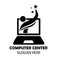 Iconic logo of a computer center Royalty Free Stock Photo