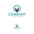 Creative Cotton Logo Design Template Royalty Free Stock Photo