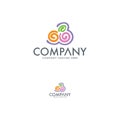 Ice cream logo design template. Swirl logo Royalty Free Stock Photo