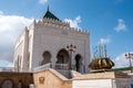 Iconic mausoleum of the Moroccan kings Hassan II. and Mohammed V. at the Hassan quarter in Rabat Royalty Free Stock Photo