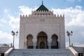 Iconic mausoleum of the Moroccan kings Hassan II. and Mohammed V. at the Hassan quarter in Rabat Royalty Free Stock Photo